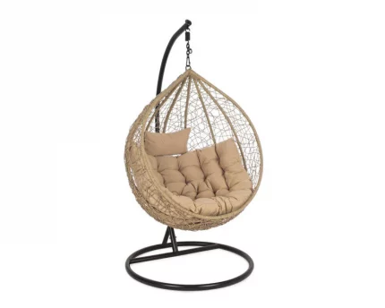 Poltrona sospesa da giardino a dondolo in fibra sintetica